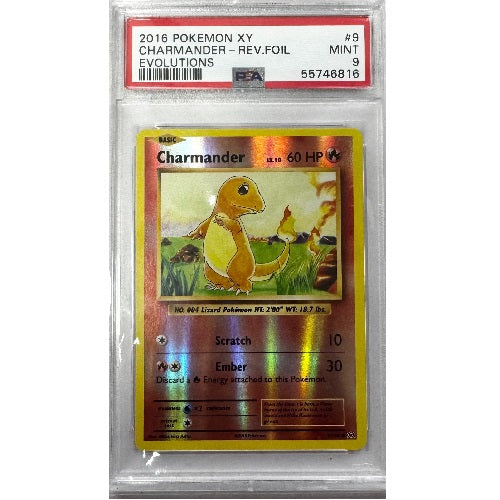 1999 Pokemon XY Evolutions Charmander Rev Holofoil 09/108 PSA 9 (Mint) Preowned