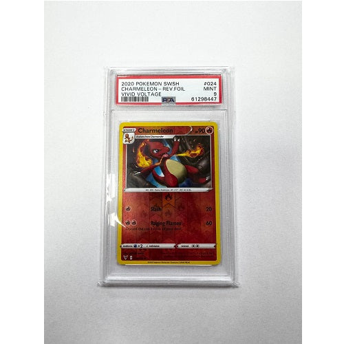 2020 Pokemon Vivid Voltage Charmeleon Rev Foil 024/185 PSA 9 (MT) Preowned