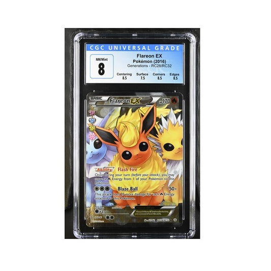2016 Pokemon Generations Flareon EX RC28/RC32 CGC Near Mint 8 Preowned