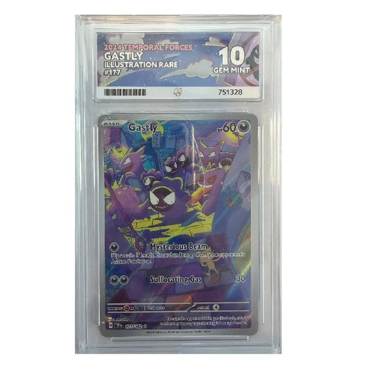 2024 Pokemon Temporal Forces Gastly Illustration Rare 177/162 ACE Gem Mint 10 Preowned