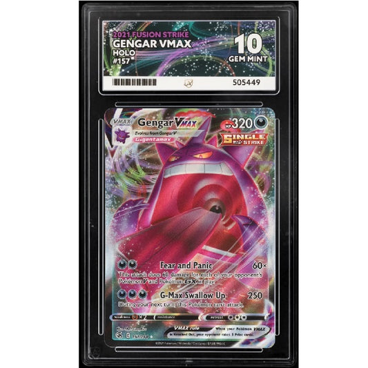 2021 Pokemon Fusion Strike Gengar Vmax 157/264 ACE 10 Gem Mint Preowned