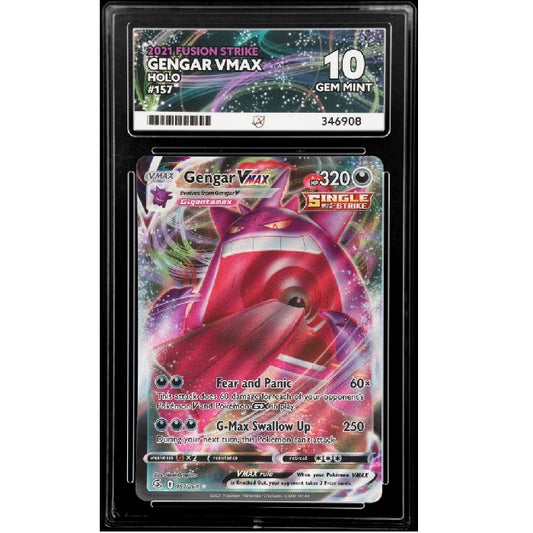 2021 Pokemon Fusion Strike Gengar Vmax 157/264 ACE 10 Gem Mint Preowned