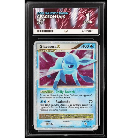 2008 Pokemon Majestic Dawn Glaceon 98/100 ACE Poor 1 Preowned