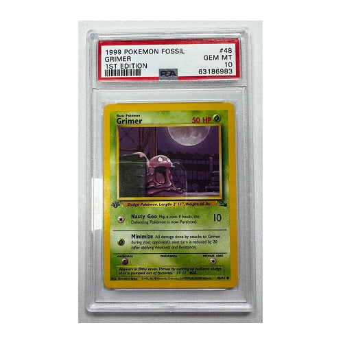 1999 Pokemon Fossil 1st Edition Grimer 48/62 PSA Gem Mint 10 Preowned