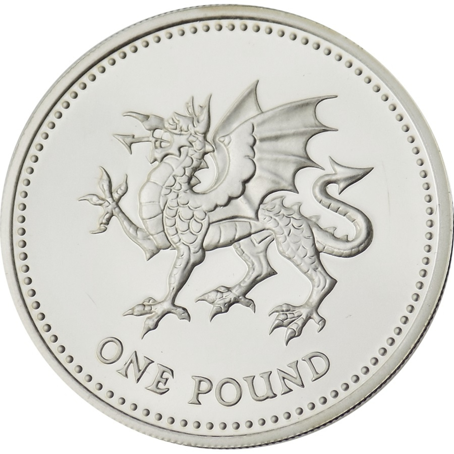 1 Pound - Elizabeth II Welsh Dragon; Silver Piedfort 19g 925 Silver Coin Preowned