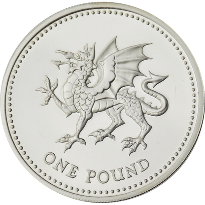1 Pound - Elizabeth II Welsh Dragon; Silver Piedfort 19g 925 Silver Coin Preowned