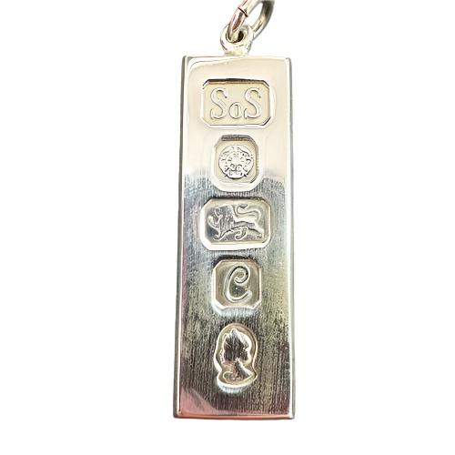 Silver 925 Sterling Ingot Pendant 14.9g Preowned