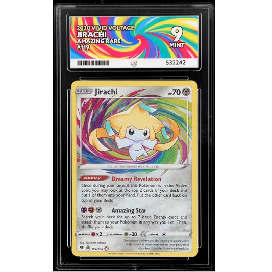 2020 Pokemon Vivid Voltage Jirachi Amazing Rare 119/185 ACE 9 Mint Preowned