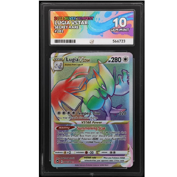 2022 Pokemon Silver Tempest Lugia Vstar 202/195 ACE 10 Gem Mint Preowned