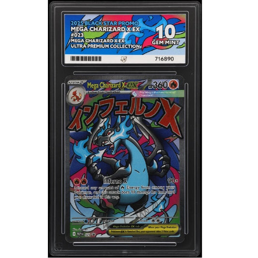 2025 Pokemon Black Star Promo Mega Charizard 023 ACE 10 Gem Mint Preowned