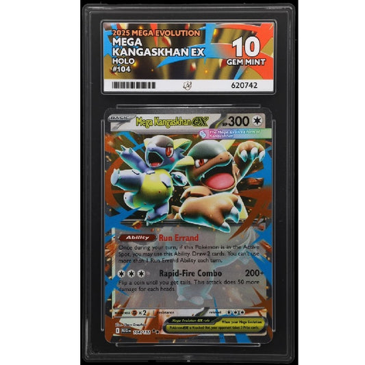 2025 Pokemon Mega Evolution Mega Kangaskhan Ex 104 ACE 10 Gem Mint Preowned