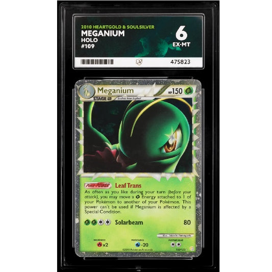 2010 Pokemon Heart Gold & Soul Silver Meganium 109/123 ACE 6 EX-MT Preowned