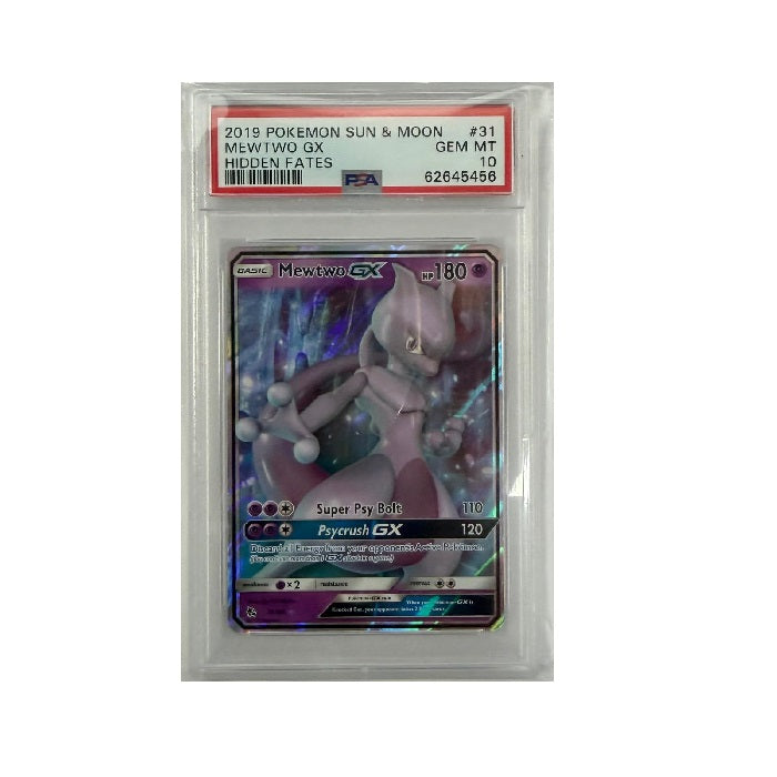 2019 Pokemon Hidden Fates Mewtwo GX 31/68 PSA 10 Gem MT Preowned
