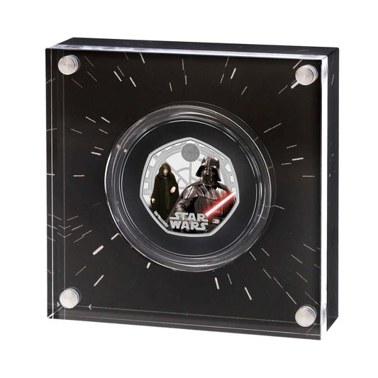 Star Wars Darth Vader and Emperor Palpatine 2023 UK 50p Brilliant Uncirculated Colour 925 Coin