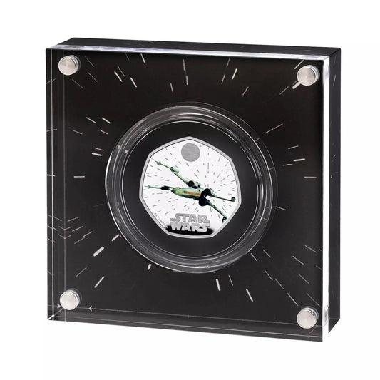 Star Wars X-Wing 2024 UK 50p Brilliant Uncirculated Colour 925 Coin