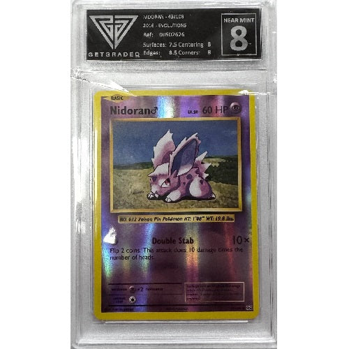 2016 Evolutions Nidoran Holo 43/108 Get Graded Near Mint 8 Preowned