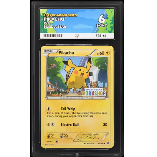 2015 Pokemon Roaring Skies Pikachu Build A Bear 20/108 ACE EX-MT 6 Preowned