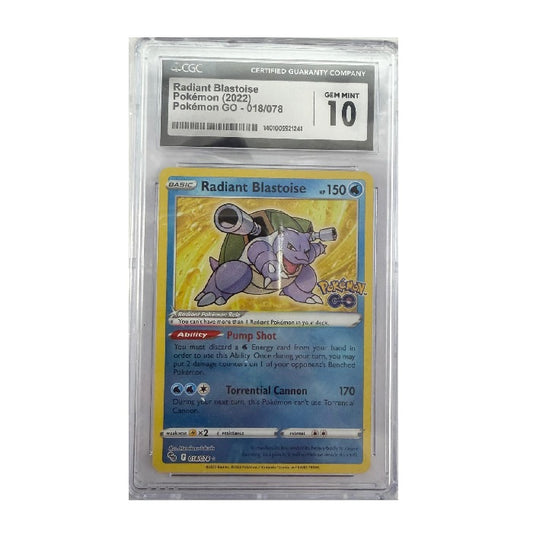 2019 Pokemon GO Radiant Blastoise 018/078 CGC Gem Mint 10 Preowned