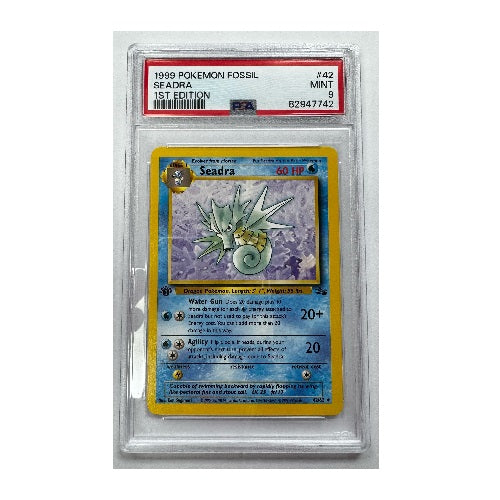 1999 Pokemon Fossil 1st Edition Seadra 42/62 PSA Mint 9 Preowned