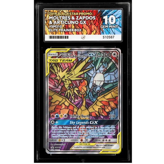 2019 Pokemon Black Star Promo Moltres & Zapdos & Articuno SM210 ACE 10 Gem Mint Preowned