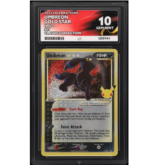 2021 Pokemon Celebrations Umbreon Gold Star 17/17 ACE 10 Gem Mint Preowned
