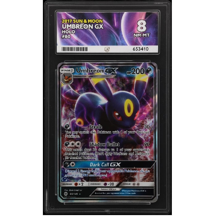 2017 Pokemon Sun & Moon Umbreon Gx 80/149 ACE 8 NM-MT Preowned