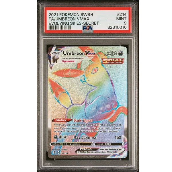 2021 Pokemon Evolving Skies Umbreon Vmax 214/203 PSA Mint 9 Preowned