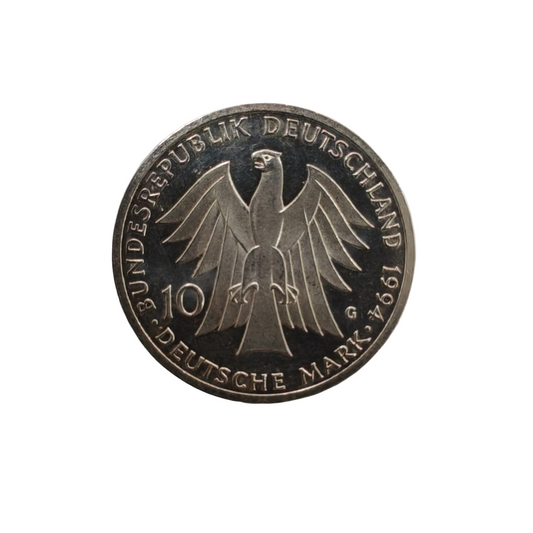 1994 Silver 10 Deutsche Mark Johann Gottfried Herder .625 Preowned