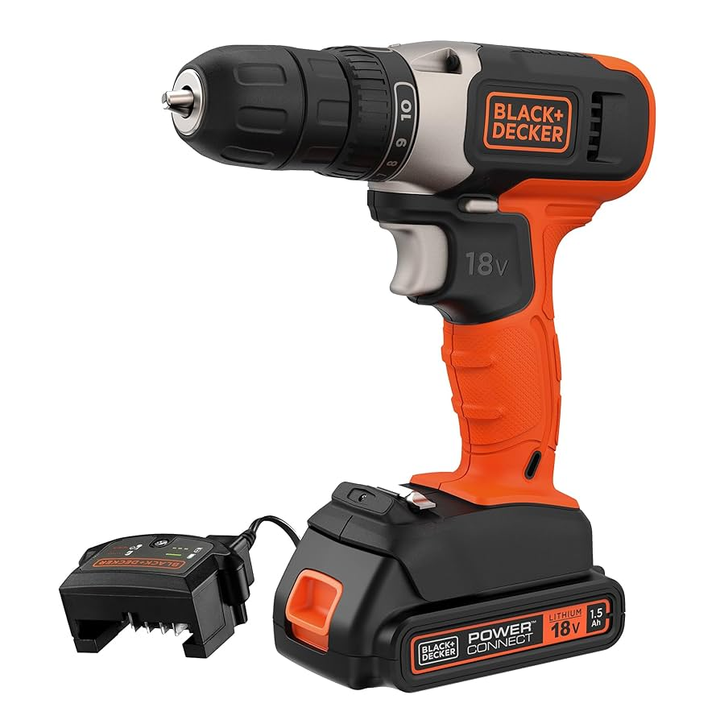 Black + Decker BCD001C1 18V Cordless Drill Driver With Battery Grade B Preowned
