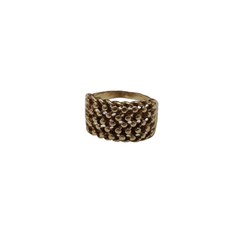 9ct Gold Keeper Ring Size V Approx 5.0g Preowned