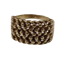9ct Gold Keeper Ring Size V Approx 5.0g Preowned