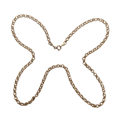 9ct Gold Belcher Chain 18" Approx 3.3g Preowned