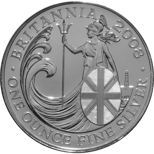 Queen Elizabeth II "2 Pounds" 4th Portrait Britannia Carbon Effect 2008 Coin Preowned