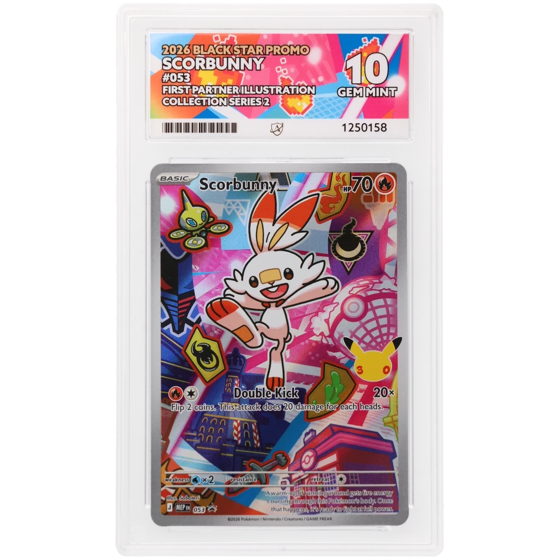 2026 Black Star Promo Scorbunny First Partner Illustration 053 ACE GEM Mint 10 Preowned