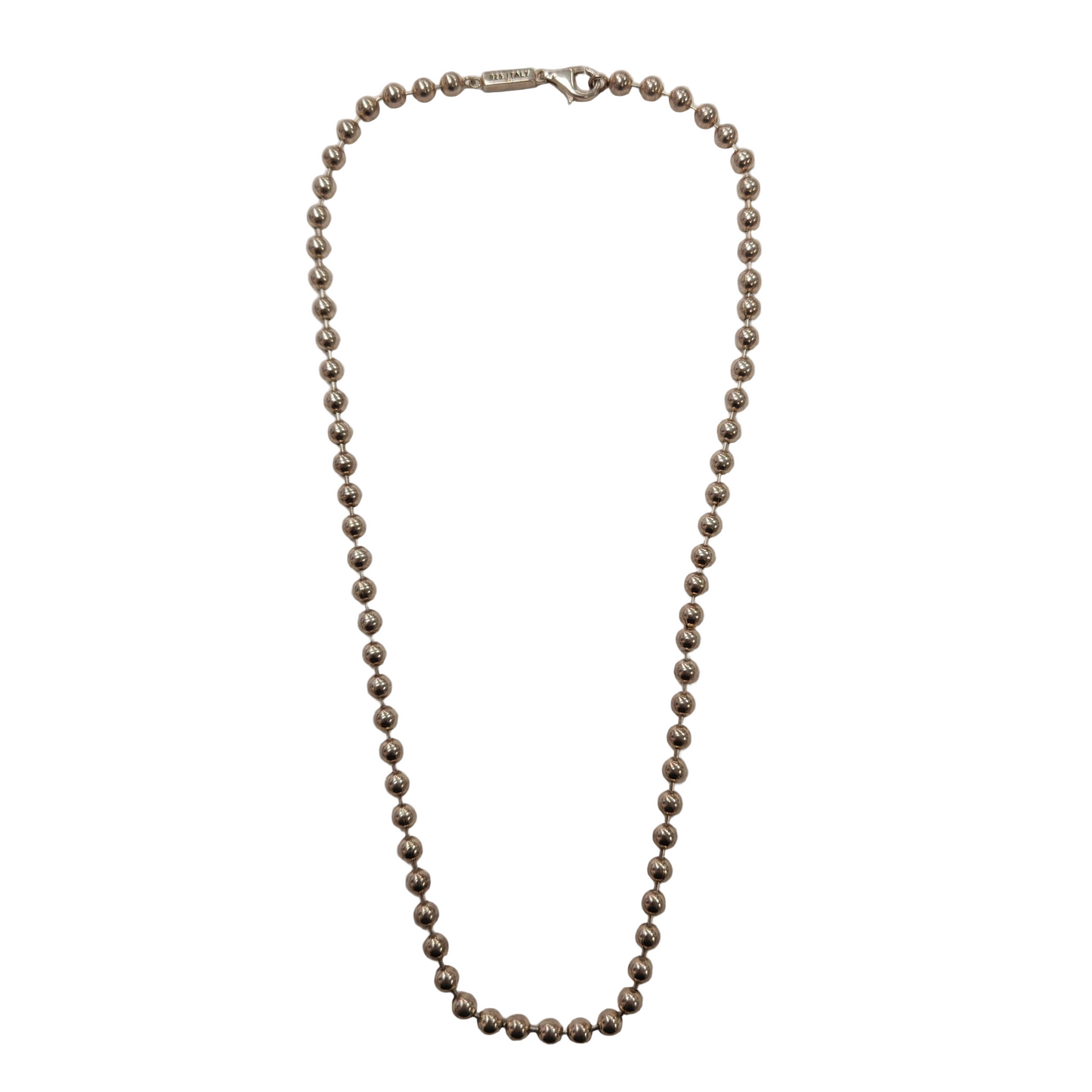 925 Old Florence Silver Bead Necklace Approx 28.9g Preowned