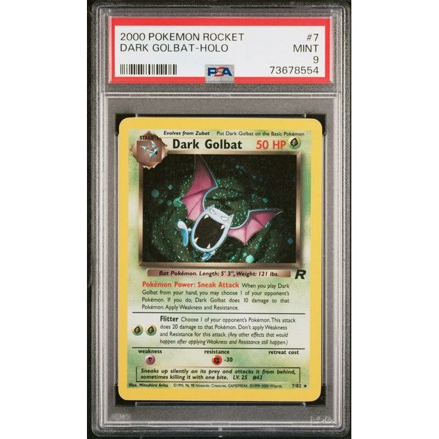 2000 Pokemon Rocket Dark Golbat-Holo 07/82 PSA Mint 9 Preowned