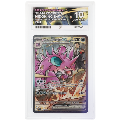 2025 Pokemon Destined Rivals Team Rockets Nidoking EX SIR 223/182 Ace 10 Gem Mint Preowned