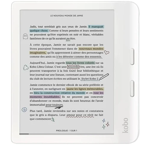 Rakuten Kobolibra Colour 32GB White With Kobo Stylus 2 Grade B Preowned