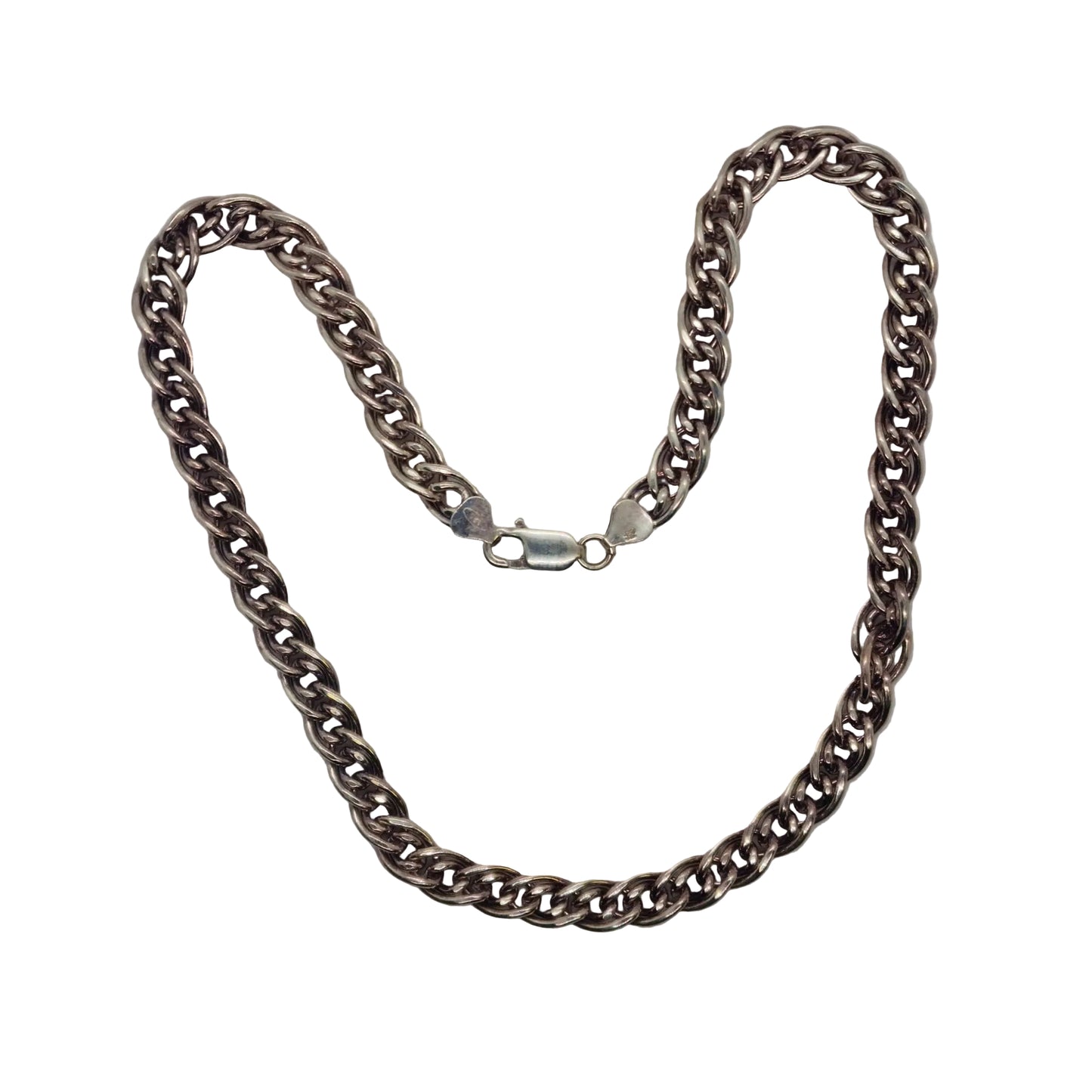 Silver Wheat Link Necklace 18" 50.6g Preowned