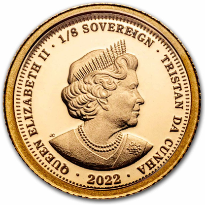 2022 QEII 1/8 Sovereign Service and Devotion With Reissue Evening Standard Approx 1g Preowned