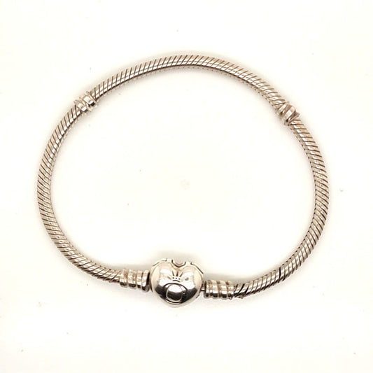 925 Pandora Heart Clasp Bracelet 17cm Preowned