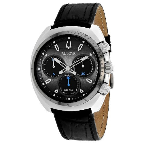 Mens Bulova Quartz Sport CURV Chronograph Stainless Steel Watch 98A155 Grade B Preowned