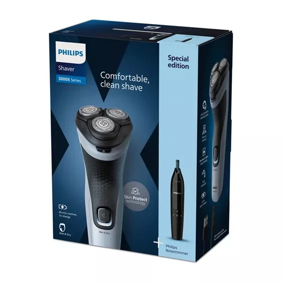 Philips Shaver 3003 Series With Nose Trimmer Grade A Preowned