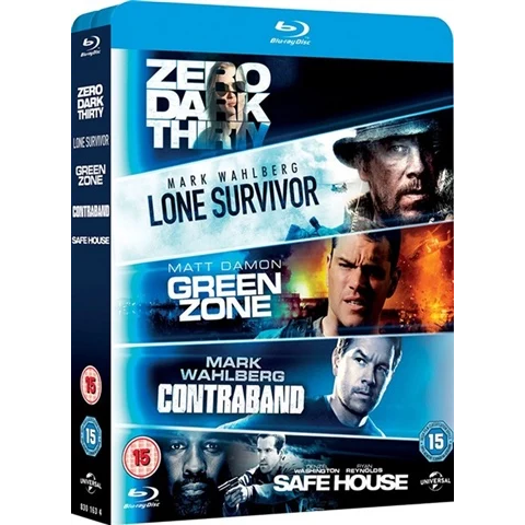 Blu-Ray - Zero Dark Thirty/Lone Survivor/Green Zone/Contraband & Safe House (15) Preowned