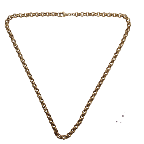 9ct Gold Belcher Link Chain 20" Approx 17.1g Preowned