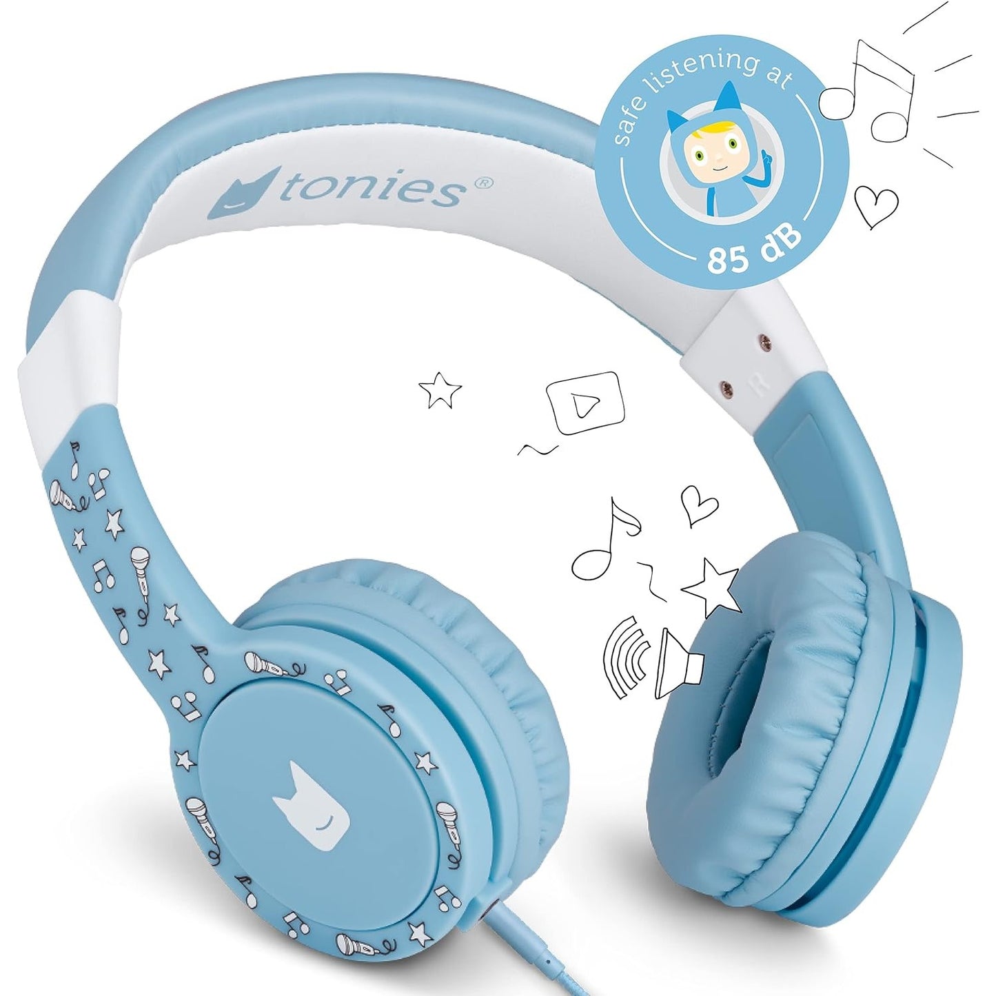 Tonies Official Wired Over Ear Headphones Blue Preowned