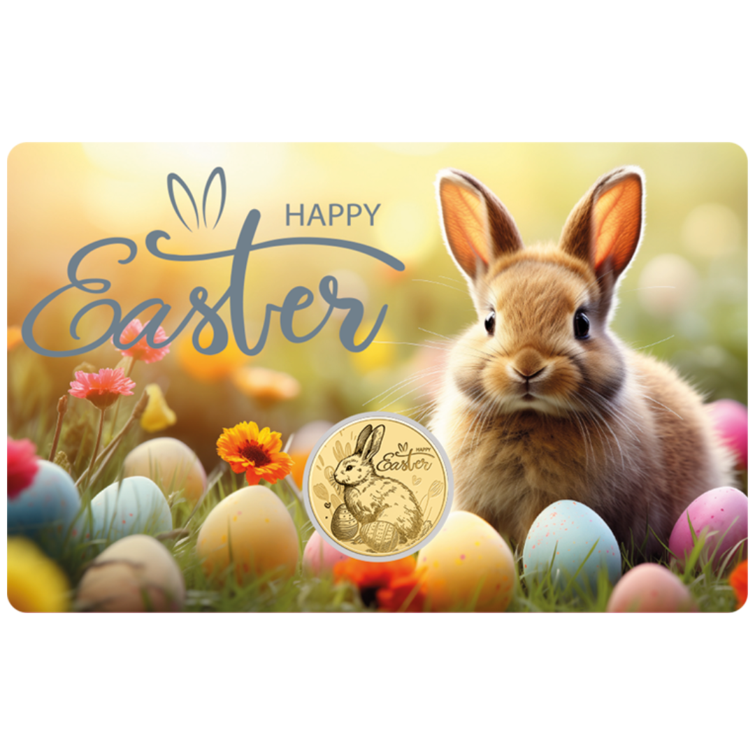 Happy Easter Coin Card - Gold Gift