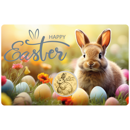 Happy Easter Coin Card - Gold Gift