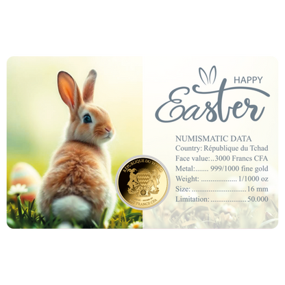 Happy Easter Coin Card - Gold Gift
