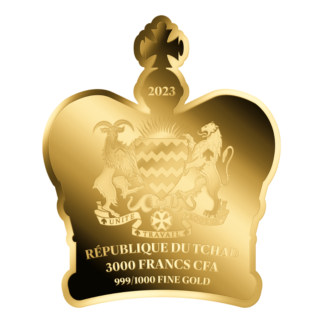 King Charles III Crown Coin Card - Gold Gift
